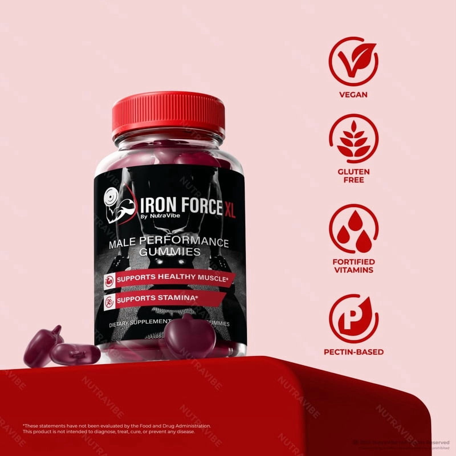 (2 Pack) Iron Force XL – Gummies with a Natural Daily Blend for Energy & Wellness | Great-Tasting, Easy-to-Chew Gummies (120 Gummies)