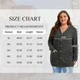 thumbnail image 3 of TEMOFON Cardigan Sweaters for Women Plus Size Oversized Cardigan Long Sleeve Buttons Down with Pocket Lightweight Open Front Outerwear Fall Coat Grey 3XL, 3 of 10