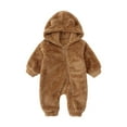 thumbnail image 3 of CSChome Newborn Baby Girl Romper Infants Long Sleeve Jumpsuit Winter Flannel Bodysuit Hoodie Playsuit for 3-36 Months, 3 of 9