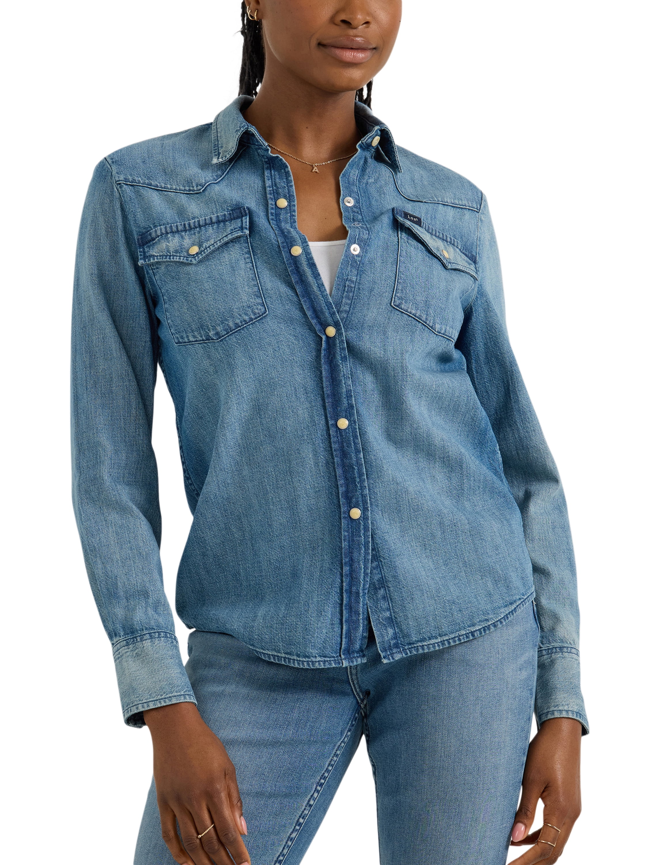 Lee® Women's Heritage Long Sleeve Button-Front Denim Top, Sizes XS