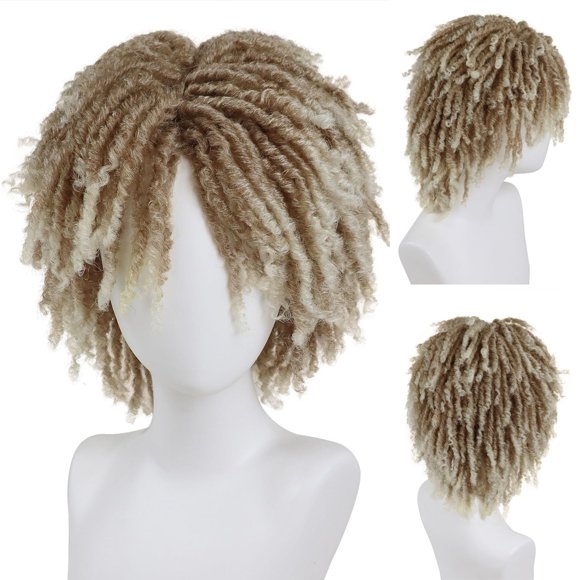 Peluca con rastas GNIMEGIL Ombre, rubia y rizada para hombre, Halloween