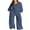 A Sail Blue, variant on DOKOTOO Sweatsuits for Women 2 Piece Outfits Oversized Casual V Neck Sweatshirt with Wide Leg Sweatpants Tracksuit Jogger Set