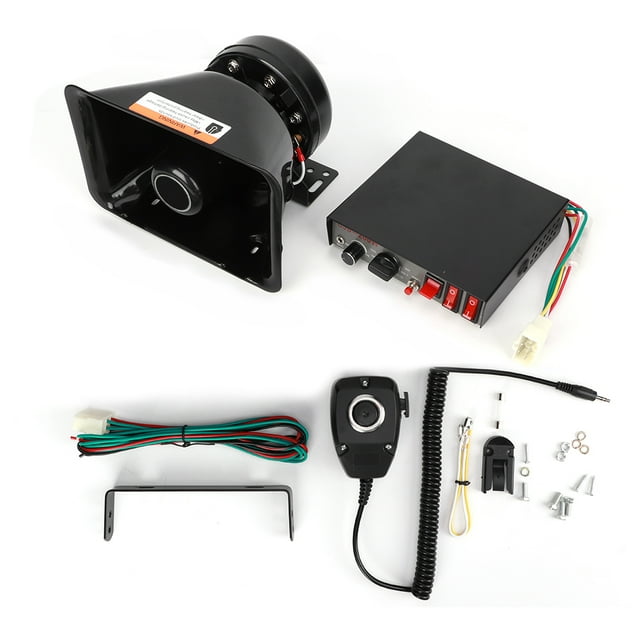 Kit de bocina de incendio con alarma de advertencia para automóvil, 9 sonidos y altavoz de megáfono de 130 dB y 200 W