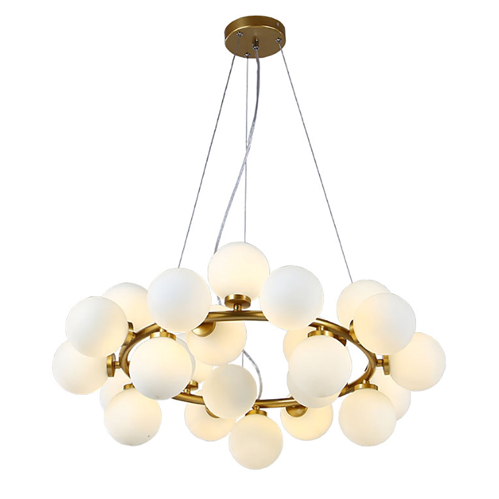 Decorative Milky White Chandelier, Ceiling Mount Pendant Light Fixture for Lobby, Restaurant 110V
