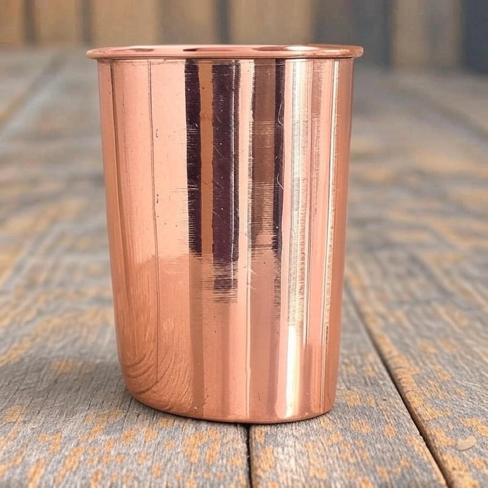 Pure Copper Plain Water Bottle | Ayurvedic Leak-Proof Drinkware for Daily Use Pack Of 6(With Free 6 Plain Glass)