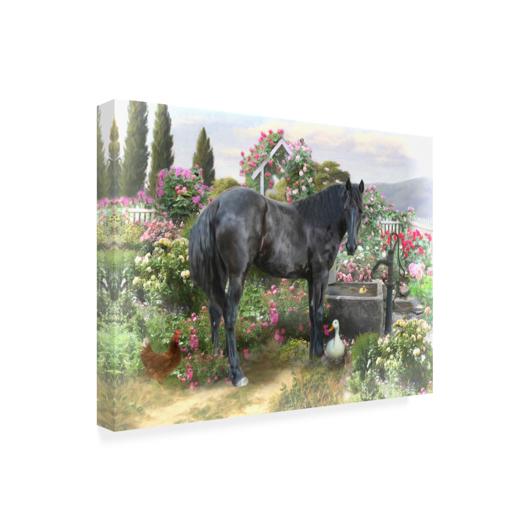Canvas Wall Art - Trudi Simmonds 'The Rose Garden' Wall Art for Living Room, Bedroom, or Office Décor by Trademark Fine Art - 24 x 18 Inches