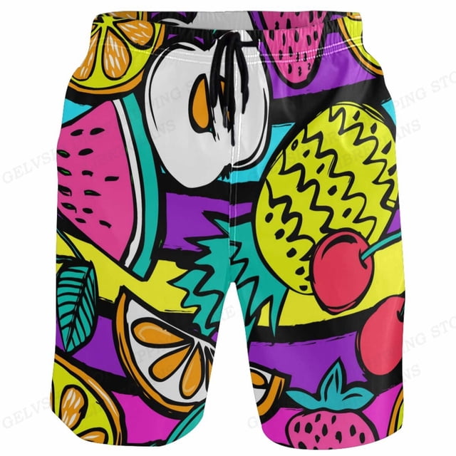 Bañador de sandía con estampado 3D de pata de perro para hombre, pantalones cortos de surf para niños, pantalones cortos de playa, bañadores de baño, calzoncillos deportivos de secado rápido Fivean unisex