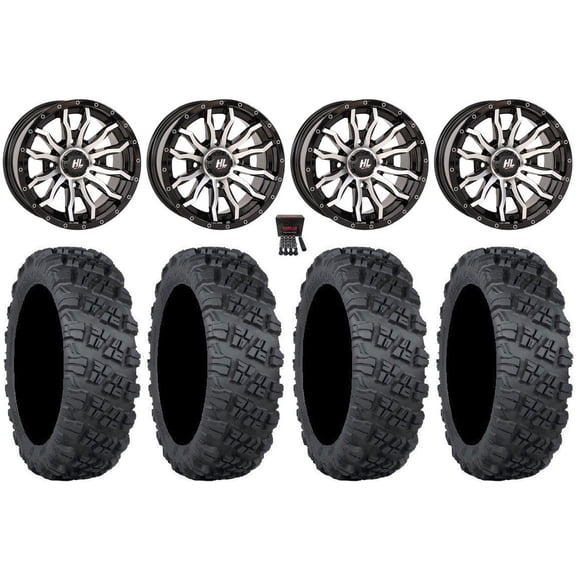 High Lifter HL21 14" Wheels Machined 30" Versa Cross V3 Tires Can-Am Commander Maverick Renegade Outlander Defender