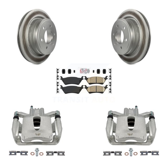 Transit Auto Rear Disc Brake Caliper Coated Rotors and Ceramic Pads Kit for Car Ford F-150 KCG-101223N