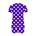 thumbnail image 4 of Summer Plus Size Two Piece Sets for Women Fashion Polka Casual Home Two-piece V-neck Top With Pocket Shorts Set, 4 of 6