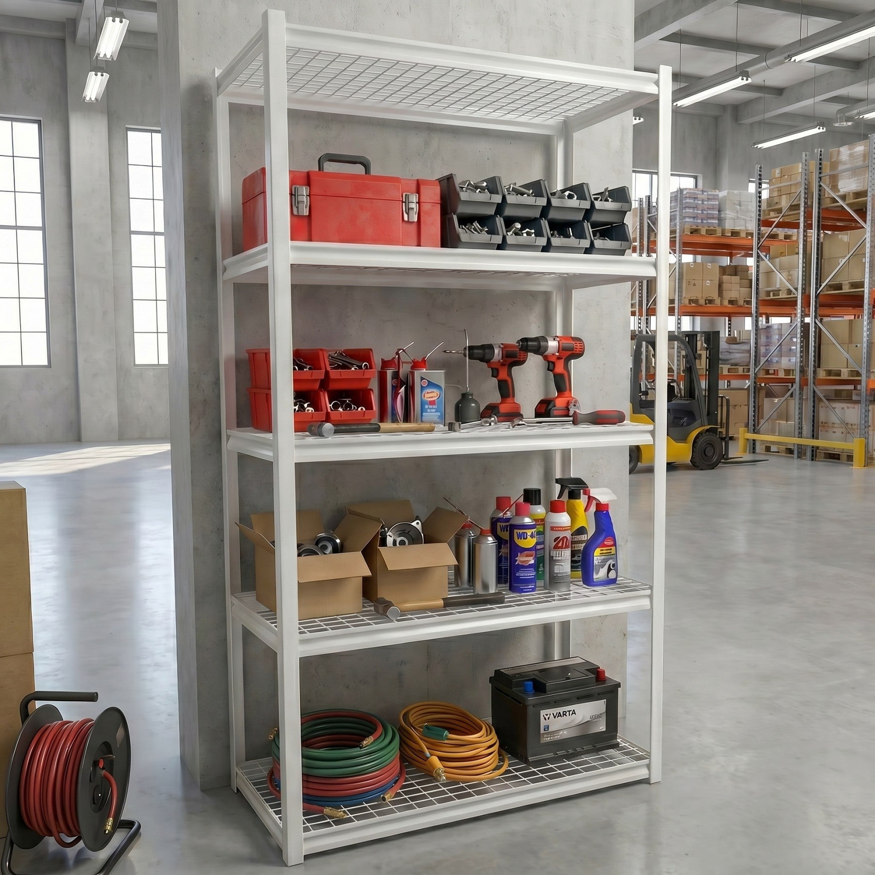 Sailvan 1650LBS Heavy Duty Garage Shelving, 5-Tier Adjustable Metal Storage Shelves, Industrial Steel Utility Rack,36"W x 16"D x 72",Silver