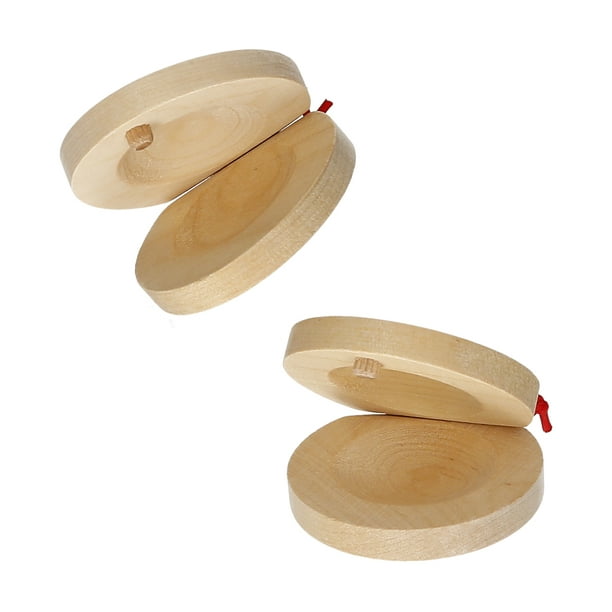 Arealer Pair of Castanets Wooden Castanet Finger Clappers Musical