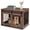 Brown, variant on 31.5" Dog Crate Furniture with Sliding Barn Door, Wooden Dog Kennel End Table for Small Medium Dogs, Decorative Pet Crate Side Table with Metal Bars & Spacious Tabletop, Gray (White)