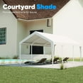 thumbnail image 4 of Quictent 12x20 ft Heavy Duty Carport Canopy Galvanized Car Tent Outdoor Garage Boat Shelter with Reinforced Structure with Roll-up Ventilated Windows Sidewall - White, 4 of 8