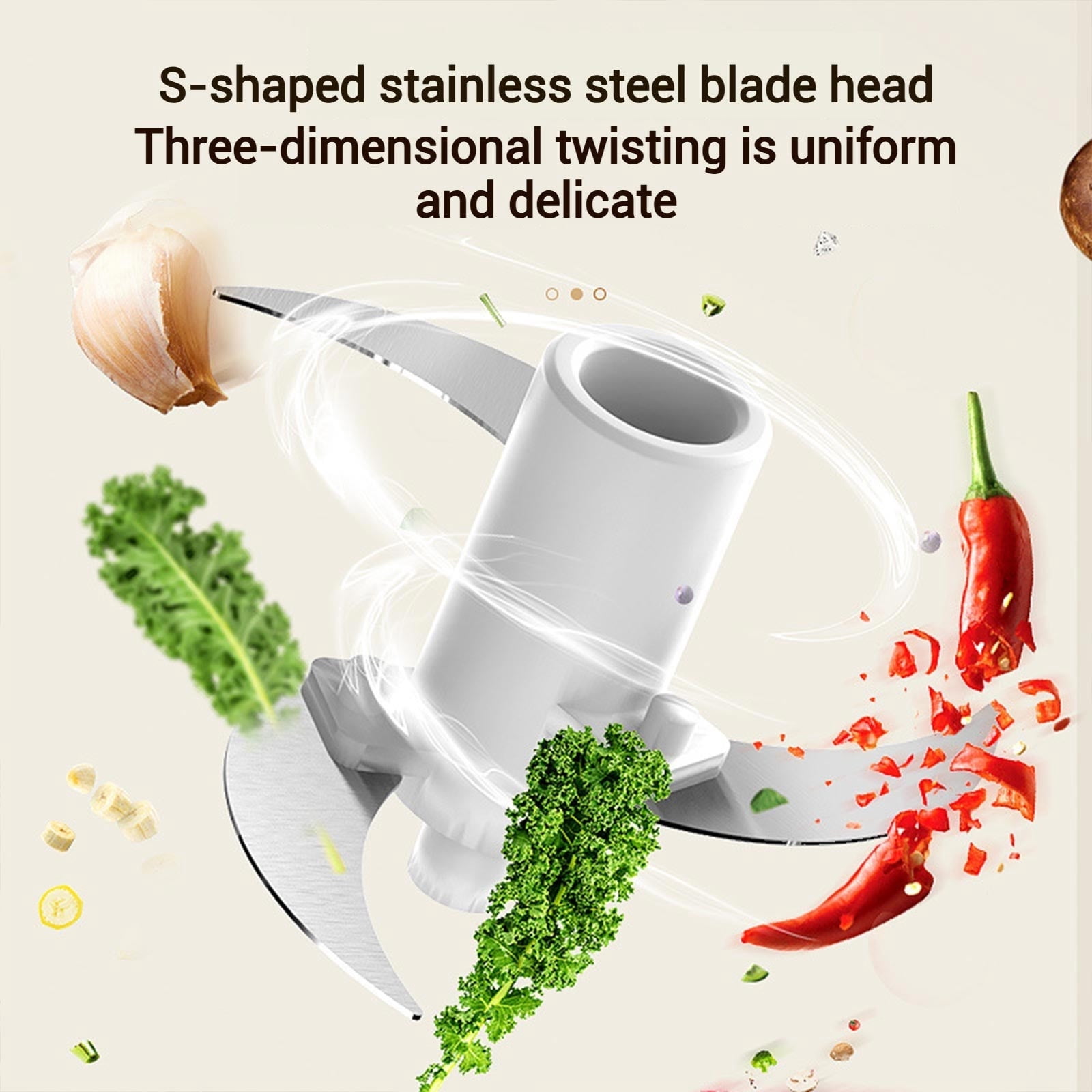 General Food Processor With Meat Grinder Vegetable Cutter Mini Chopper Double Layer Powerful Copper Motor Garlic