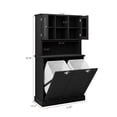 thumbnail image 7 of 59" Tall Trash Can Cabinet, Tilt Out Laundry Hamper Cabinet with 2 Doors, Countertop, Adjustable Shelves, Wood Pantry Cabinet for Kitchen, Bathroom, 7 of 7