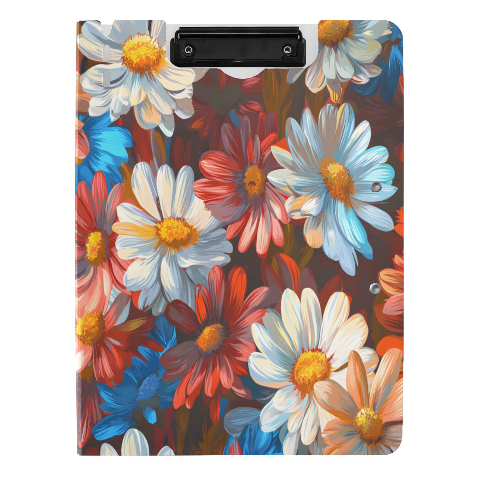 FORMRS A4 Clipboard Folder with Pen Holder Horizontal Foldable School Office Binder, Vibrant Floral