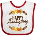 thumbnail image 3 of Inktastic Happy Thanksgiving with Fall Floral Boys or Girls Baby Bib, 3 of 4