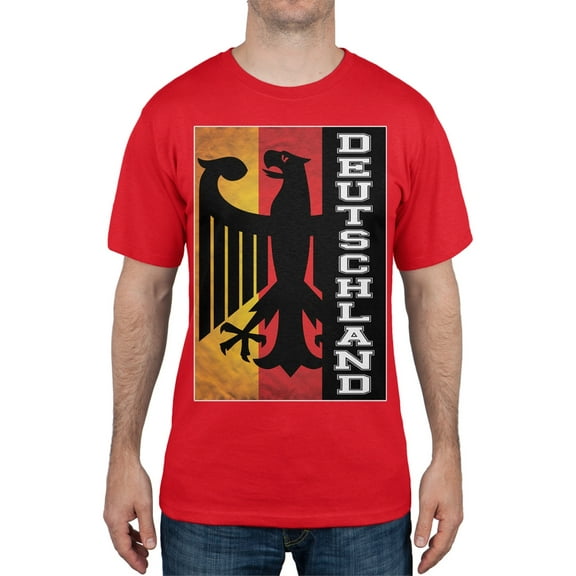 World Cup Germany Deutschland Eagle Silhouette Red T-Shirt - 2X-Large