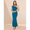 thumbnail image 2 of Formal One Shoulder Rouched Mermaid Maxi Dress, 2 of 10