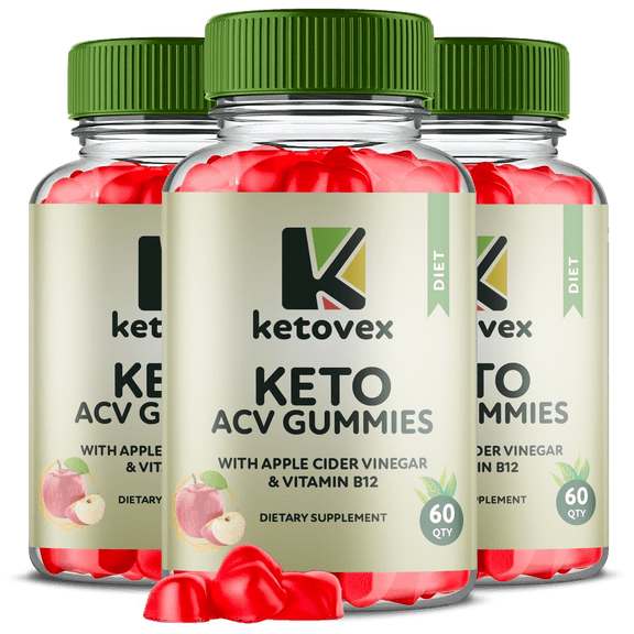 (3 Pack) Ketovex Keto ACV Gummies - Apple Cider Vinegar Supplement for Weight Loss - Energy & Focus Boosting Dietary Supplements for Weight Management & Metabolism - Fat Burn - 180 Gummies