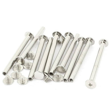 Quickport Binding Post - Uxcell M5x55mm Nickel Plated Binding Screw Post for Scrapbook Photo Albums (10-pack)