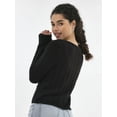 thumbnail image 4 of No Boundaries Textured Button Front Cardigan Sweater, Women's, 4 of 5