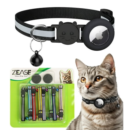 Zease 10-Piece Break-Away Cat Collar with Airtag Holder, Multicolor, All Size