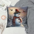thumbnail image 2 of JEUXUS  Outdoor Waterproof Christmas Snowman Winter Throw Pillow Cover  Double Sided Birds Mistletoe Holly Fir Snow Holiday Xmas Home Decor Pillows Cushion Case for Sofa Couch, 2 of 5