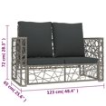 thumbnail image 3 of vidaXL 2 Piece Garden Lounge Set with Cushions Poly Rattan Gray, 46812, 3 of 8