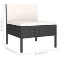 thumbnail image 4 of vidaXL Garden Chairs 3 pcs with Cushions Poly Rattan Black, 4 of 4