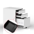 thumbnail image 7 of JAORD White 3-Drawer Metal Mobile Filing Cabinet, Lockable, Legal/Letter Size，Fully Assembled, 7 of 7