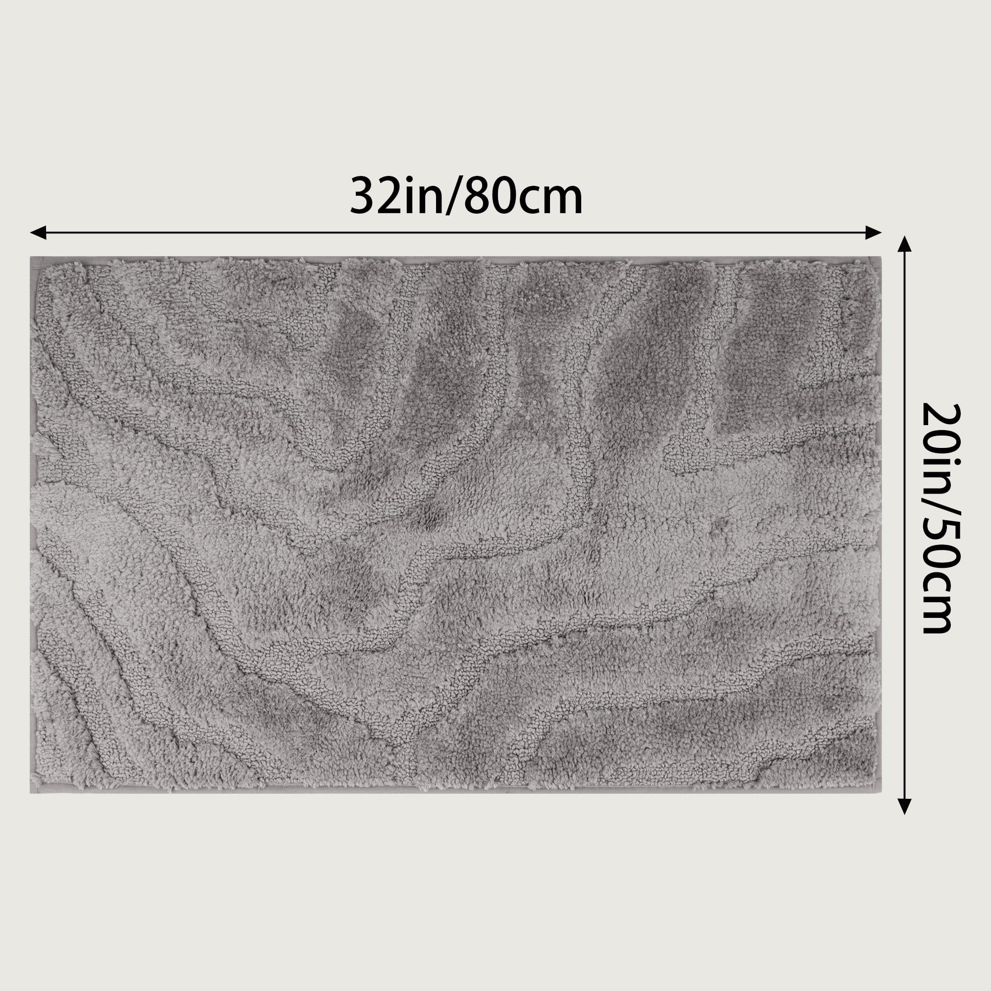 Unique Bargains Bath Rugs Non Slip Washable Soft Absorbent Mat Quick Dry Grey 20" x 32"