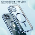thumbnail image 3 of JETech Electroplated Case for iPhone 12 Pro Max 6.7-Inch, Camera Lens Full Protection, Compatible with MagSafe Wireless Charging, Shockproof Soft TPU Phone Cover (Blue), 3 of 7