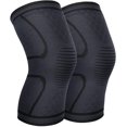 thumbnail image 1 of 2 Piezas Rodilleras de Compresión para Aliviar la Artritis y el Dolor en las Articulaciones, Rodilleras Elásticas Antideslizantes de Soporte Deportivo para Hombres y Mujeres Corriendo, Talla S Negro Rojo Verde, 1 of 5