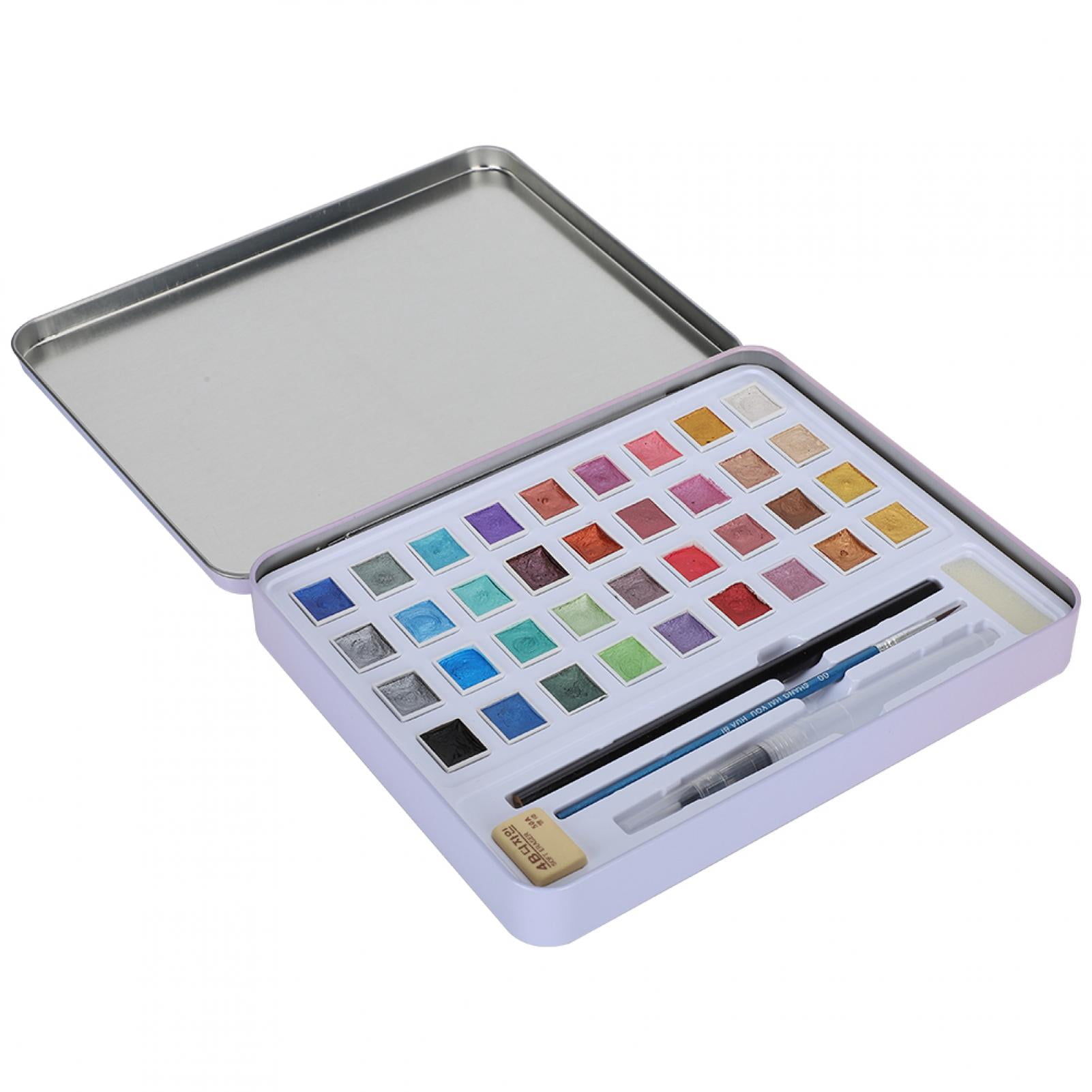 Ecoyyzn Watercolor Paint Set 36 Pearl Color Suit Solid Block + Tin Box