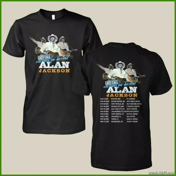Alan Jackson Last Call One More For The Road Tour 2024-2025 T-shirt Heavyweight T-shirt