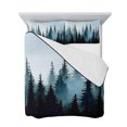 thumbnail image 7 of Forest Turquoise Full Size Down Alternative Comforter, Lightweight Comforter Quilt Bedding Set with Pillow Shams Retro Trees Silhouette Landscape All Seasons Bed Comforter Duvet Insert 78"x90", 7 of 7