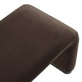 thumbnail image 6 of Accent Chair Bench Ottoman, Dark Brown, Velvet, Living Kitchen Cafe Bistro Hospitality Restaurant, Modern Contemporary Boutique HB36444, 6 of 9