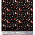 thumbnail image 1 of Soimoi Poly Crepe Fabric Floral,Deer & Fox Kids Print Fabric by The Yard 52 Inch Wide, 1 of 3