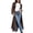 Brown, variant on Womens Faux Suede Long Trench Coat Notched Lapel Double Breasted Pea Coat Overcoat with Belt