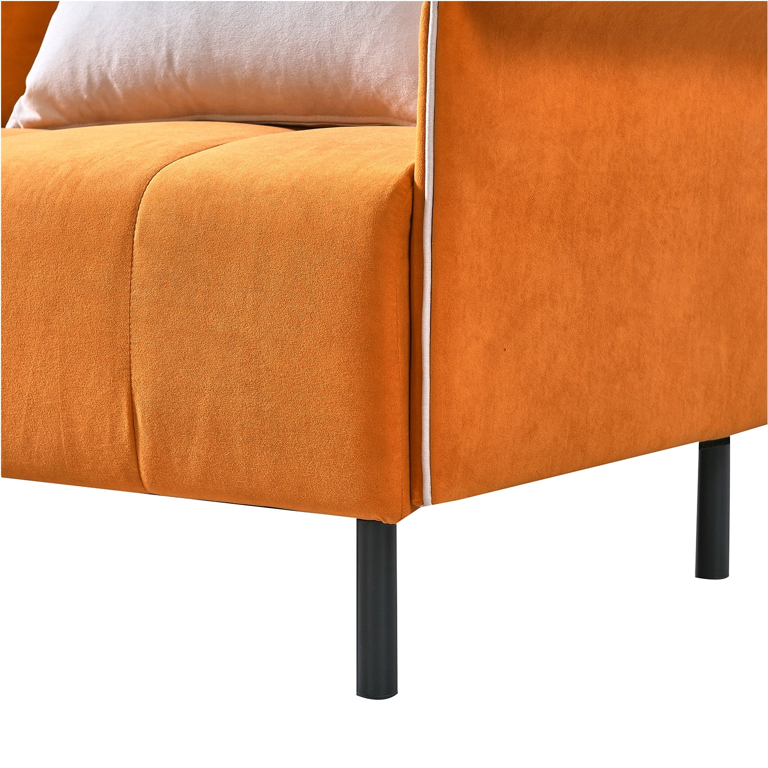 Kadyn U-Shaped Sectional Sofa, Convertible Modular Sectional sofa with 2 Removeable Ottoman and 4 Pillows, Reversible Sectional Couch for Living Room, Orange