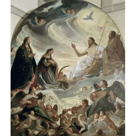 Trinity with Saints Ursula & Margaret Antonio Maria Viani (ca 1555-1635 Italian) Ducal Palace Mantua Italy Canvas Art - Antonio Maria Viani (18 x 24)