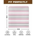 thumbnail image 7 of nqOlkjepod Pink Grey Stripe Chair Covers Set of 4, Decorative Chair Back Cover, Minimalist Farmhouse Striped Dining Room Chair Slipcovers Removable Chair Protectors Covers for Party Banquet, 7 of 7
