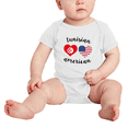 thumbnail image 2 of Tunisian American Flag Two Hearts Cute Baby Bodysuit (White, 12-18 Months), 2 of 5