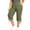 *Army Green, variant on VBVC Women's Plus Side Drawstring Capri Pants , Casual Elastic Waist Stretchy Cropped Pants For Women , Ladies' Soft Relaxed Fit Trousers with Pockets, Army Green , XL-5XL