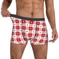 thumbnail image 2 of Kdxio Men's Boxer Briefs with Plaid Heart Print - Comfortable and Breathable Underwear for Everyday Wear, 2 of 7