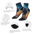 thumbnail image 5 of Pofeuu Moonlit Night Sky Wolf Print 30cm Socks, Adult Running Hiking Socks for Youth and Adult, 5 of 7