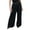 Black, variant on Turilly Pants for Women 2023 Women's Spring And Solid Color Casual Stretch Waist Pocket Wide Leg Pants