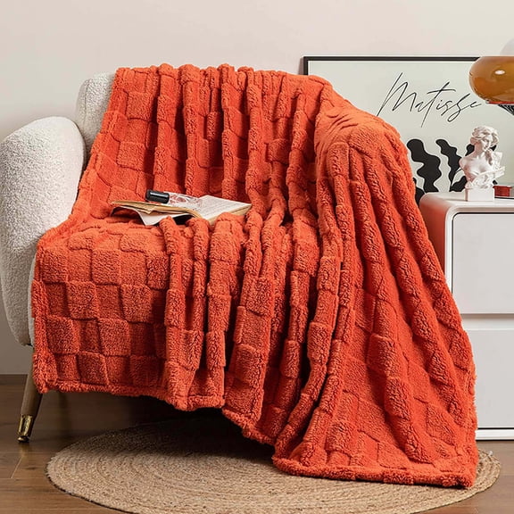 Nkmbld Fleece Throw Blanket for Couch, Soft Plush Thick Bubble Blankets for Bedroom and Living Room, Furry Luxury Blanket for Bed Sofa Couch Chair